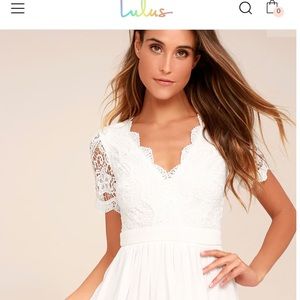 Lulu’s Angel in Disguise White Lace Skater Dress